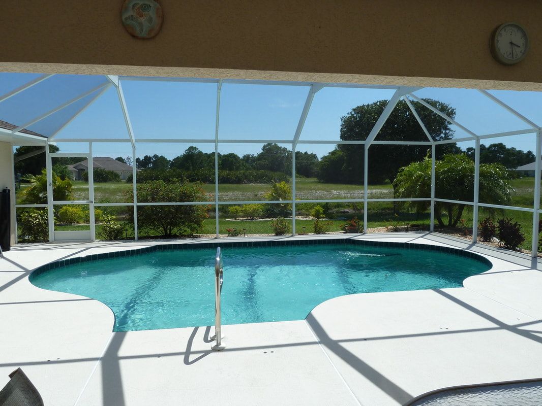 Pool from the dining area